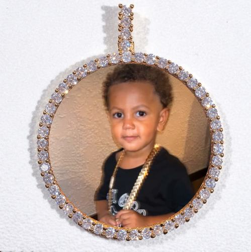 LARGE 3D CIRCLE CUSTOM PICTURE PENDANT