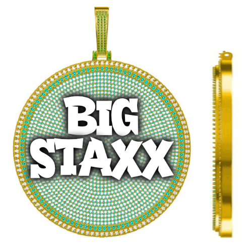 CUSTOM LETTER NECKLACE 3D BIG DISC
