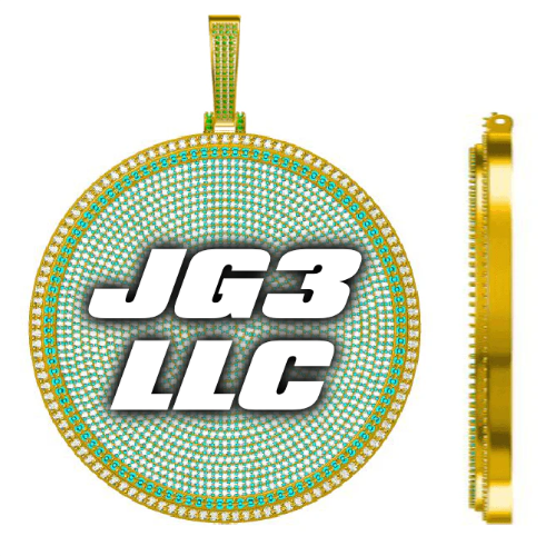 CUSTOM LETTER NECKLACE 3D BIG DISC