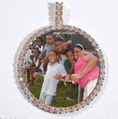 LARGE 3D CIRCLE CUSTOM PICTURE PENDANT