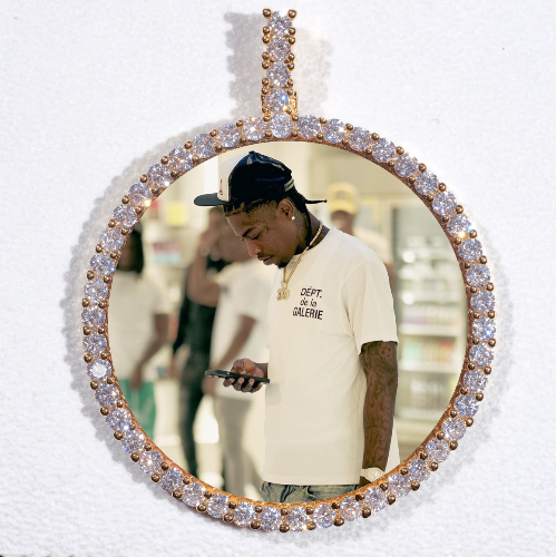 LARGE 3D CIRCLE CUSTOM PICTURE PENDANT