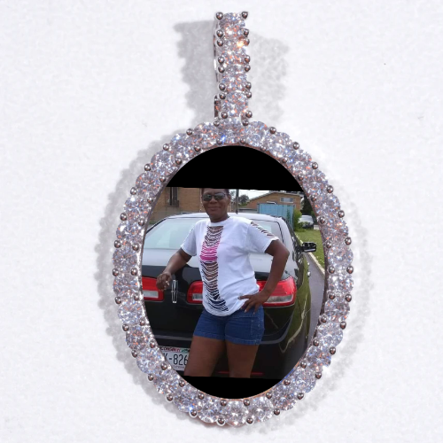 Large 3D Oval Custom Picture Pendant
