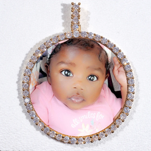 LARGE 3D CIRCLE CUSTOM PICTURE PENDANT