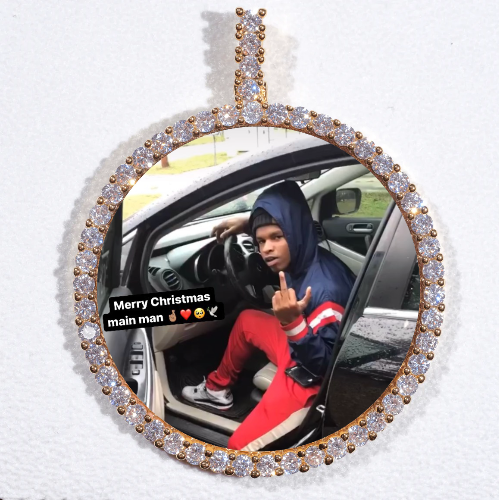 LARGE 3D CIRCLE CUSTOM PICTURE PENDANT