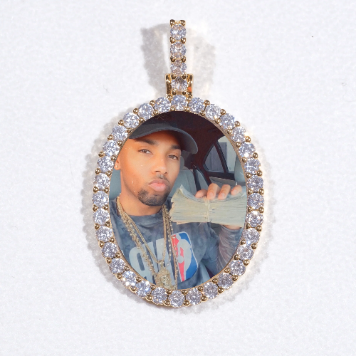 3D Oval Custom Picture Pendant