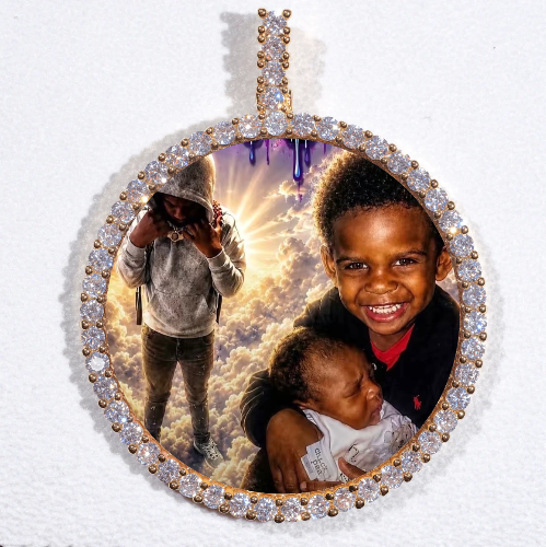 LARGE 3D CIRCLE CUSTOM PICTURE PENDANT