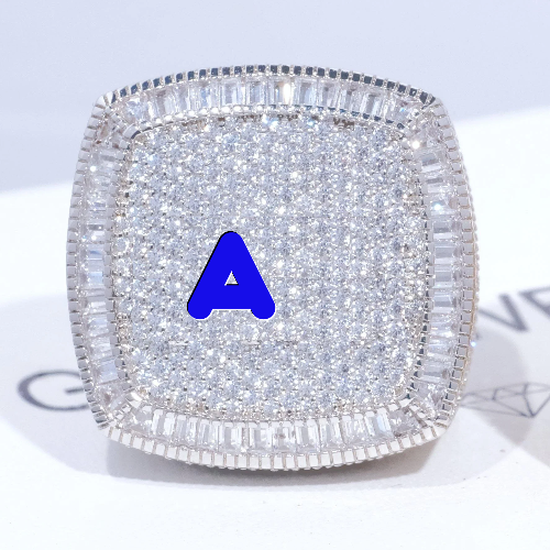 CUSTOM LETTER 3D ICED RING