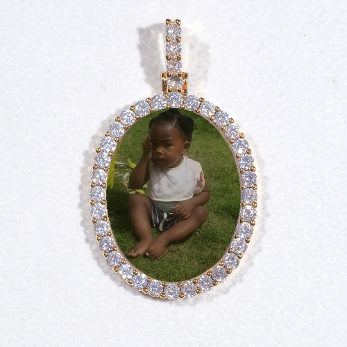 3D Oval Custom Picture Pendant