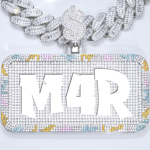 CUSTOM LETTER NECKLACE 3D COLORFUL SQUARE