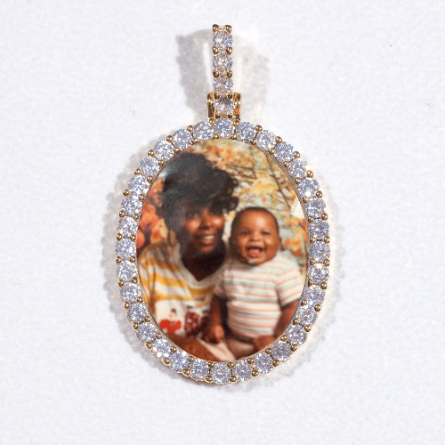 3D Oval Custom Picture Pendant