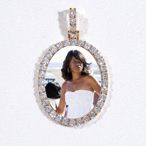 3D Oval Custom Picture Pendant