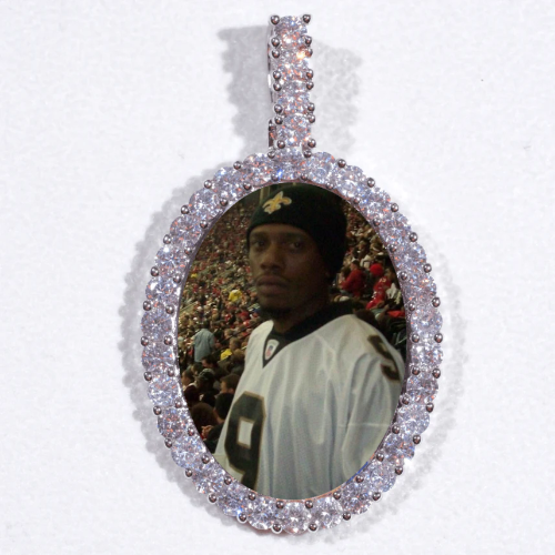 Large 3D Oval Custom Picture Pendant
