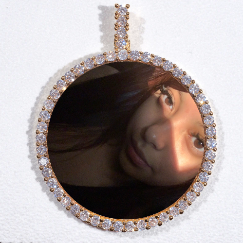 LARGE 3D CIRCLE CUSTOM PICTURE PENDANT