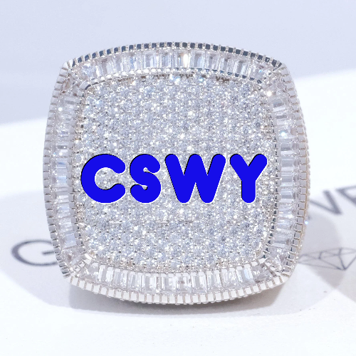 CUSTOM LETTER 3D ICED RING