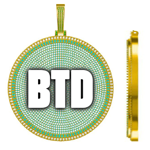 CUSTOM LETTER NECKLACE 3D BIG DISC