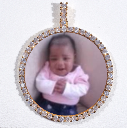 LARGE 3D CIRCLE CUSTOM PICTURE PENDANT
