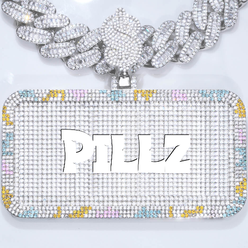 CUSTOM LETTER NECKLACE 3D COLORFUL SQUARE