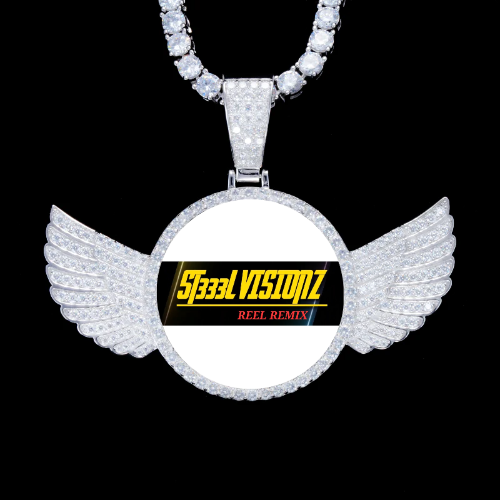 925S & VVS Moissanite 3D Wing Custom Picture Pendant