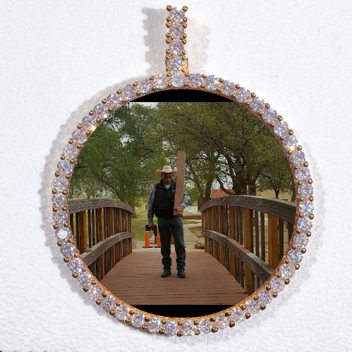 LARGE 3D CIRCLE CUSTOM PICTURE PENDANT