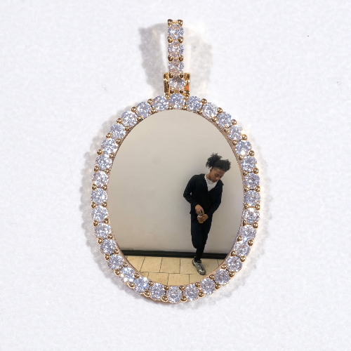 3D Oval Custom Picture Pendant