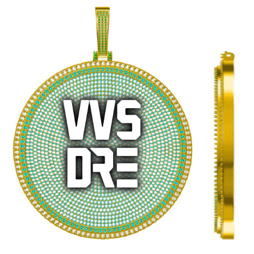 CUSTOM LETTER NECKLACE 3D BIG DISC