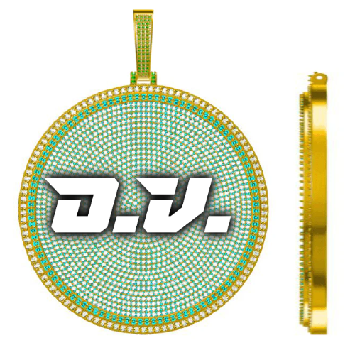 CUSTOM LETTER NECKLACE 3D BIG DISC