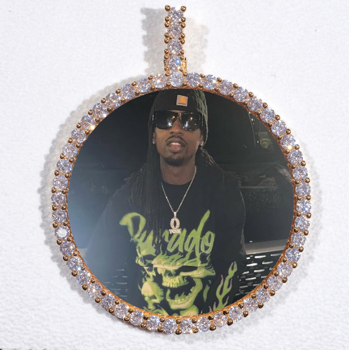LARGE 3D CIRCLE CUSTOM PICTURE PENDANT