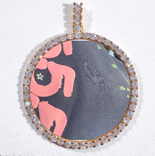 LARGE 3D CIRCLE CUSTOM PICTURE PENDANT