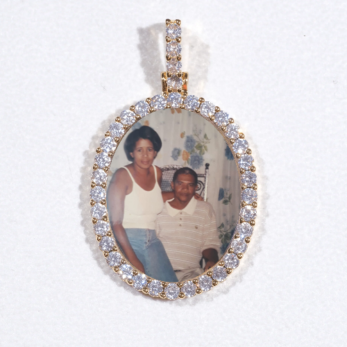 3D Oval Custom Picture Pendant