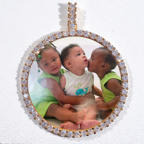 LARGE 3D CIRCLE CUSTOM PICTURE PENDANT