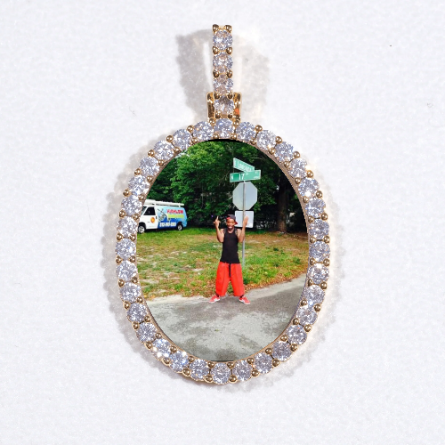 3D Oval Custom Picture Pendant