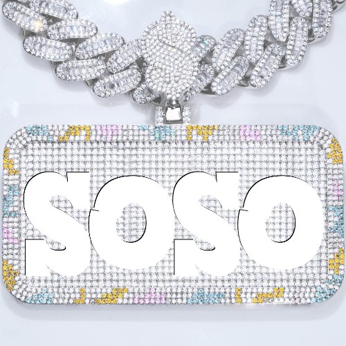CUSTOM LETTER NECKLACE 3D COLORFUL SQUARE