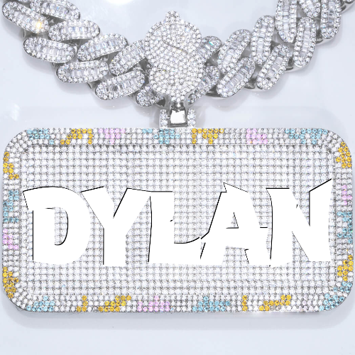 CUSTOM LETTER NECKLACE 3D COLORFUL SQUARE