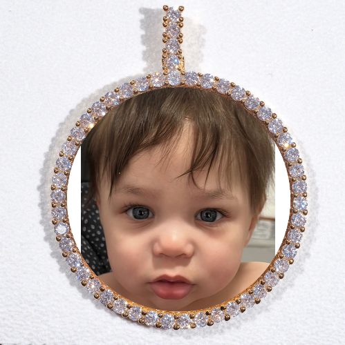 LARGE 3D CIRCLE CUSTOM PICTURE PENDANT