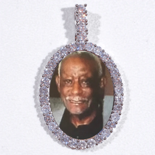 Large 3D Oval Custom Picture Pendant