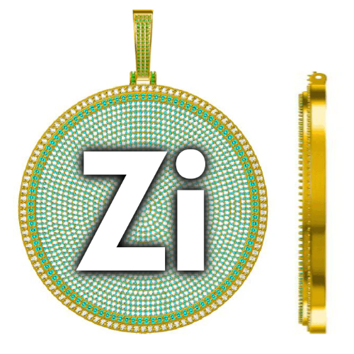 CUSTOM LETTER NECKLACE 3D BIG DISC