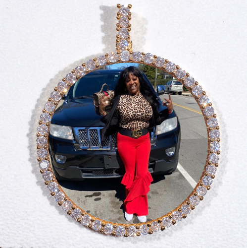 LARGE 3D CIRCLE CUSTOM PICTURE PENDANT