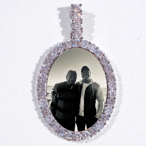 Large 3D Oval Custom Picture Pendant