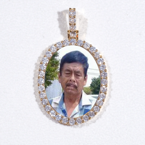 3D Oval Custom Picture Pendant