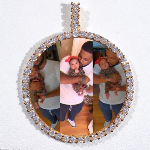LARGE 3D CIRCLE CUSTOM PICTURE PENDANT