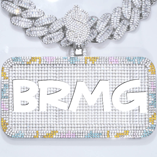 CUSTOM LETTER NECKLACE 3D COLORFUL SQUARE