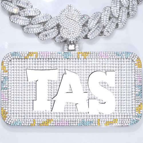 CUSTOM LETTER NECKLACE 3D COLORFUL SQUARE