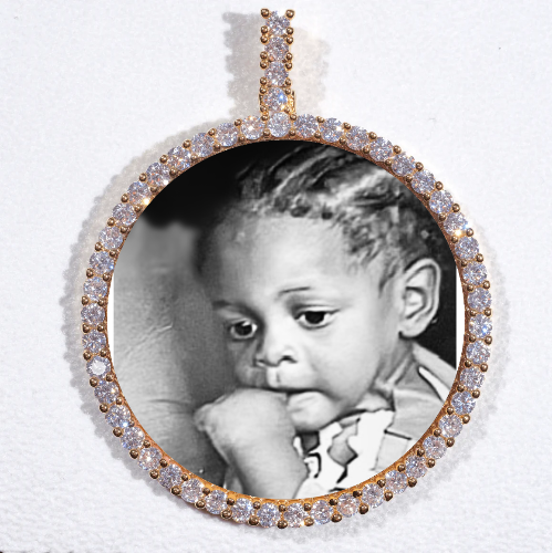 LARGE 3D CIRCLE CUSTOM PICTURE PENDANT