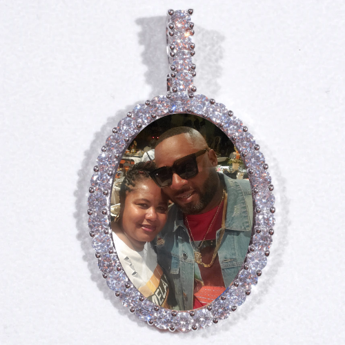 Large 3D Oval Custom Picture Pendant