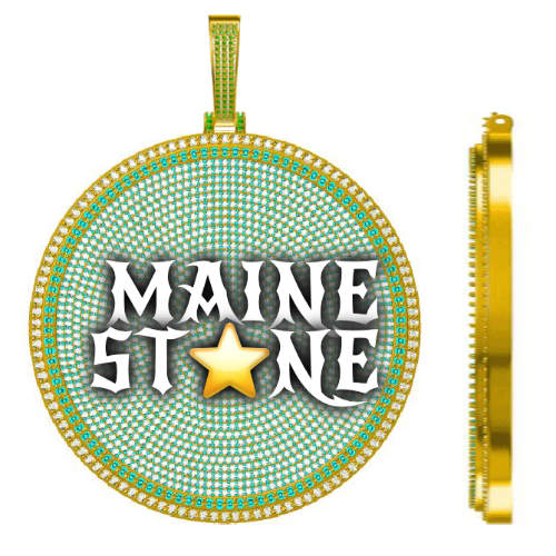CUSTOM LETTER NECKLACE 3D BIG DISC