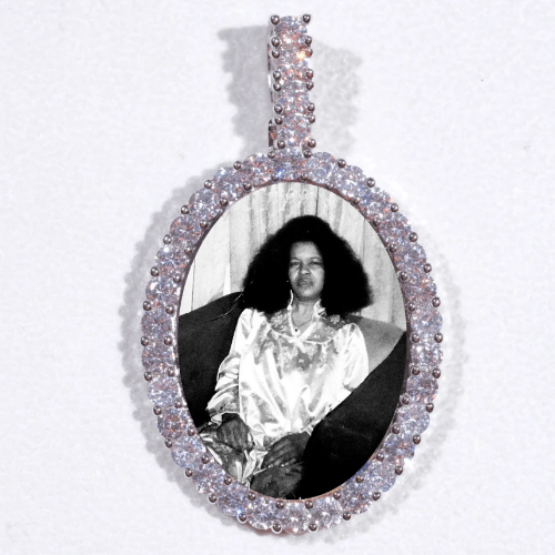 Large 3D Oval Custom Picture Pendant