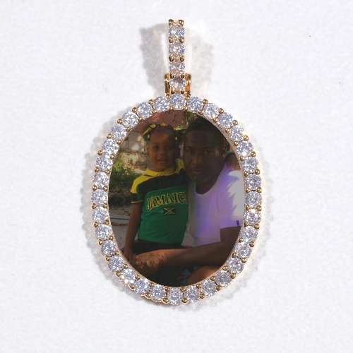 3D Oval Custom Picture Pendant