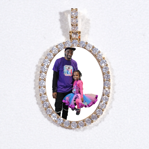 3D Oval Custom Picture Pendant