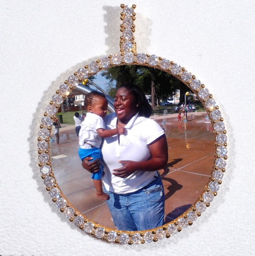 LARGE 3D CIRCLE CUSTOM PICTURE PENDANT