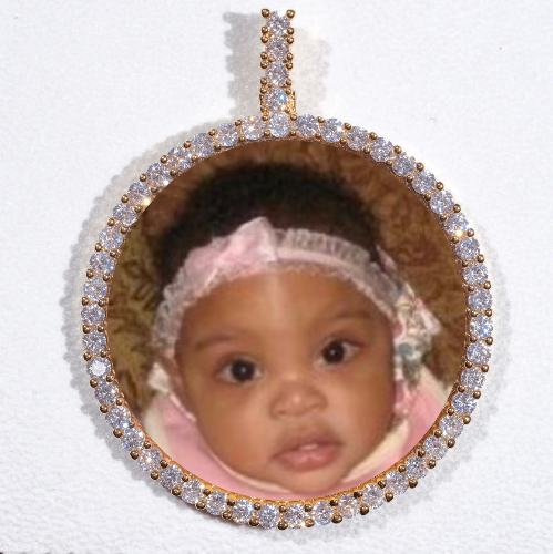 LARGE 3D CIRCLE CUSTOM PICTURE PENDANT